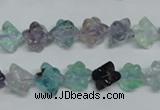 CFL303 15.5 inches 10*10mm carved cube natural fluorite beads