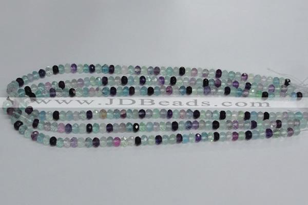 CFL312 15.5 inches 4*6mm faceted rondelle natural fluorite beads