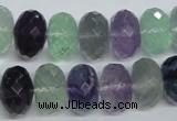 CFL315 15.5 inches 10*16mm faceted rondelle natural fluorite beads