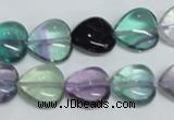 CFL316 15.5 inches 12*12mm heart natural fluorite beads wholesale