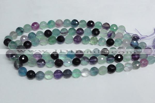 CFL326 15.5 inches 12mm faceted round natural fluorite beads