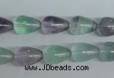 CFL327 15.5 inches 6*10mm teardrop natural fluorite beads