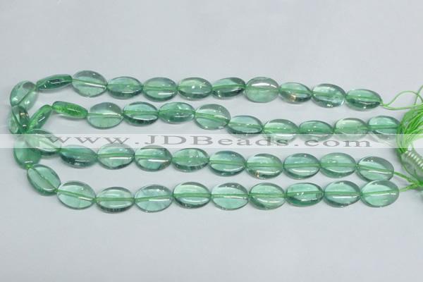 CFL336 15.5 inches 13*18mm oval natural green fluorite beads