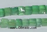 CFL338 15.5 inches 8*8mm cube natural green fluorite beads