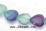 CFL40 12*12mm B grade heart natural fluorite gemstone beads