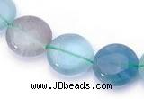 CFL42 8*8mm flat round B grade natural fluorite beads Wholesale