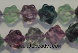 CFL482 15.5 inches 10*10mm carved cube natural fluorite beads