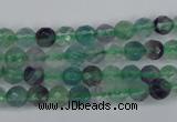 CFL51 15.5 inches 6mm faceted round AB grade natural fluorite beads