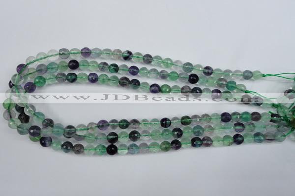 CFL52 15.5 inches 8mm faceted round AB grade natural fluorite beads