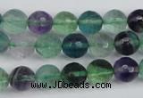 CFL53 15.5 inches 10mm faceted round AB grade natural fluorite beads