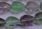 CFL715 15.5 inches 15*20mm faceted teardrop natural fluorite beads