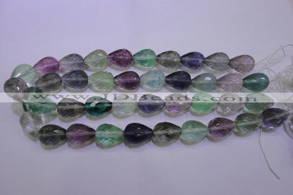 CFL715 15.5 inches 15*20mm faceted teardrop natural fluorite beads