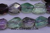 CFL726 15.5 inches 11*15mm faceted nuggets natural fluorite beads