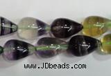 CFL766 15.5 inches 10*16mm teardrop rainbow fluorite gemstone beads