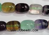 CFL772 15.5 inches 12*16mm drum rainbow fluorite gemstone beads