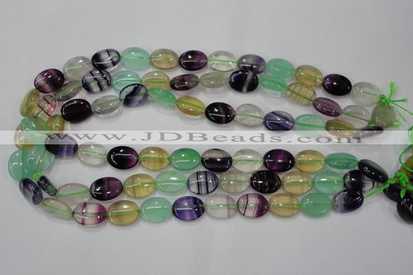 CFL776 15.5 inches 12*16mm oval rainbow fluorite gemstone beads