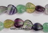 CFL788 15.5 inches 8mm heart rainbow fluorite gemstone beads