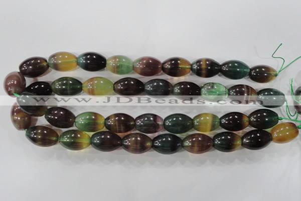 CFL815 15.5 inches 14*20mm rice rainbow fluorite gemstone beads