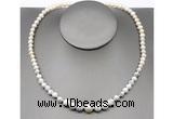 CFN104 potato white freshwater pearl & white howlite necklace, 16 - 24 inches