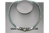 CFN202 4*6mm faceted rondelle green aventurine & potato white freshwater pearl necklace