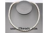 CFN21 7mm - 8mm potato white freshwater pearl necklace, 16 - 54 inches