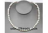 CFN23 8mm - 9mm baroque white freshwater pearl necklace, 16 - 54 inches