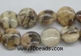 CFS07 15.5 inches 12mm flat round natural feldspar gemstone beads