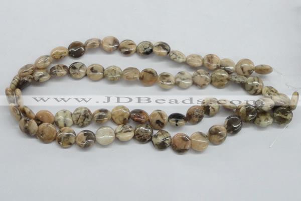 CFS07 15.5 inches 12mm flat round natural feldspar gemstone beads