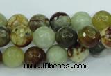 CFW04 15.5 inches 10mm faceted round flower jade beads wholesale