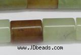 CFW119 15.5 inches 15*20mm tube flower jade gemstone beads