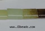 CFW144 15.5 inches 15*20mm flat tube flower jade gemstone beads