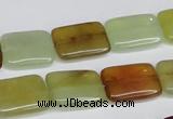 CFW149 15.5 inches 12*16mm rectangle flower jade gemstone beads