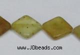 CFW158 15.5 inches 14*14mm diamond flower jade gemstone beads