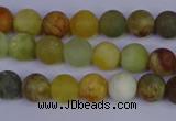 CFW201 15.5 inches 6mm round matte flower jade beads wholesale