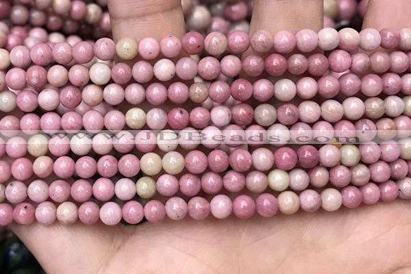 CFW44 15.5 inches 4mm round pink wooden jasper beads wholesale