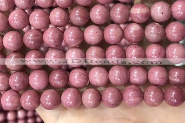 CFW54 15.5 inches 12mm round natural pink wooden jasper beads