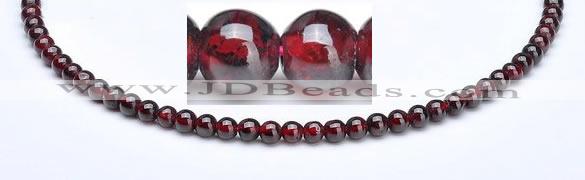 CGA05 15.5 inch 5mm round natural garnet gemstone bead Wholesale