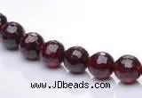 CGA08 multi sizes faceted round natural garnet gemstone beads Wh