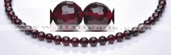 CGA08 multi sizes faceted round natural garnet gemstone beads Wh