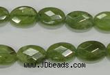 CGA101 15.5 inches 10*14mm faceted oval natural green garnet beads