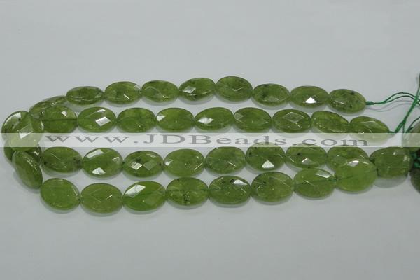 CGA103 15.5 inches 15*20mm faceted oval natural green garnet beads