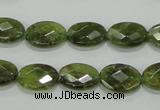 CGA107 15.5 inches 10*14mm faceted oval natural green garnet beads