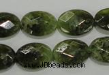 CGA109 15.5 inches 13*18mm faceted oval natural green garnet beads