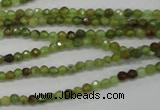 CGA121 15.5 inches 3mm faceted round natural green garnet beads