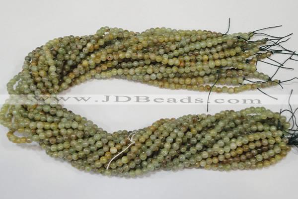 CGA201 15.5 inches 4mm round natural green garnet beads