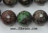 CGA318 15.5 inches 20mm faceted round red green garnet gemstone beads