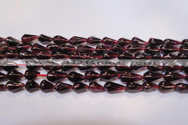 CGA369 15 inches 5*8mm teardrop natural red garnet beads wholesale