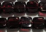 CGA401 15.5 inches 8*8mm square natural red garnet beads wholesale