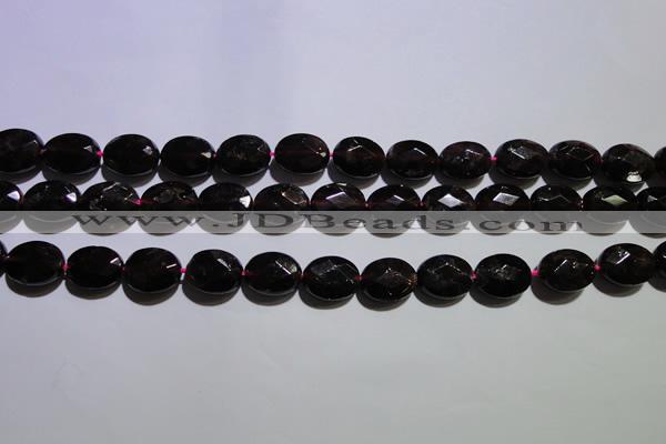 CGA414 15.5 inches 9*12mm faceted oval natural red garnet beads wholesale