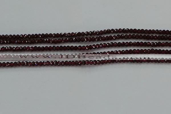 CGA517 15.5 inches 2*3mm faceted rondelle red garnet beads